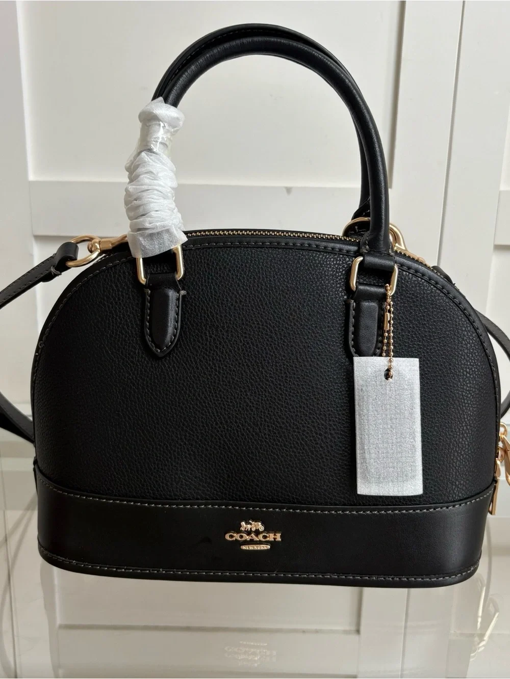 Coach Black Dome Satchel Handbag